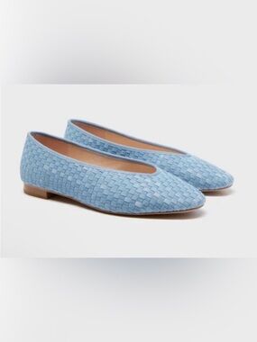 Tuckernuck Light Woven Denim Nina Ballet Flats size 8
